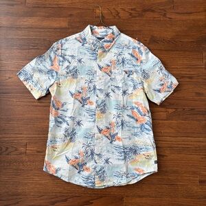 Chaps Men’s Medium Short Sleeve Button Up Shirt Tropical Theme